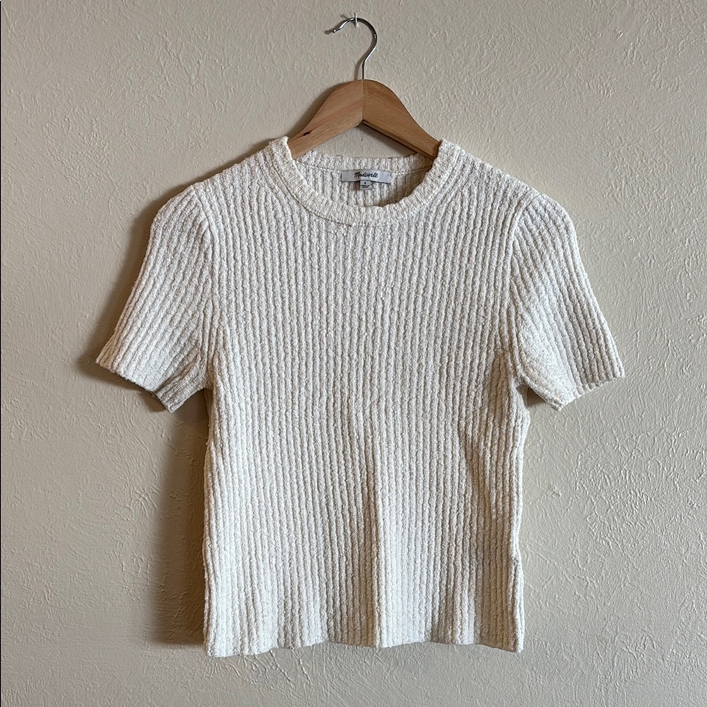 Madewell Cream Boucle Knit Top